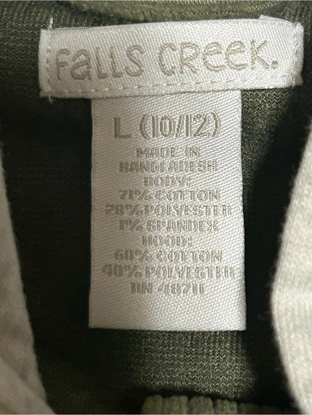 Falls Creek Boys Green Corduroy Jacket with Gray Hood